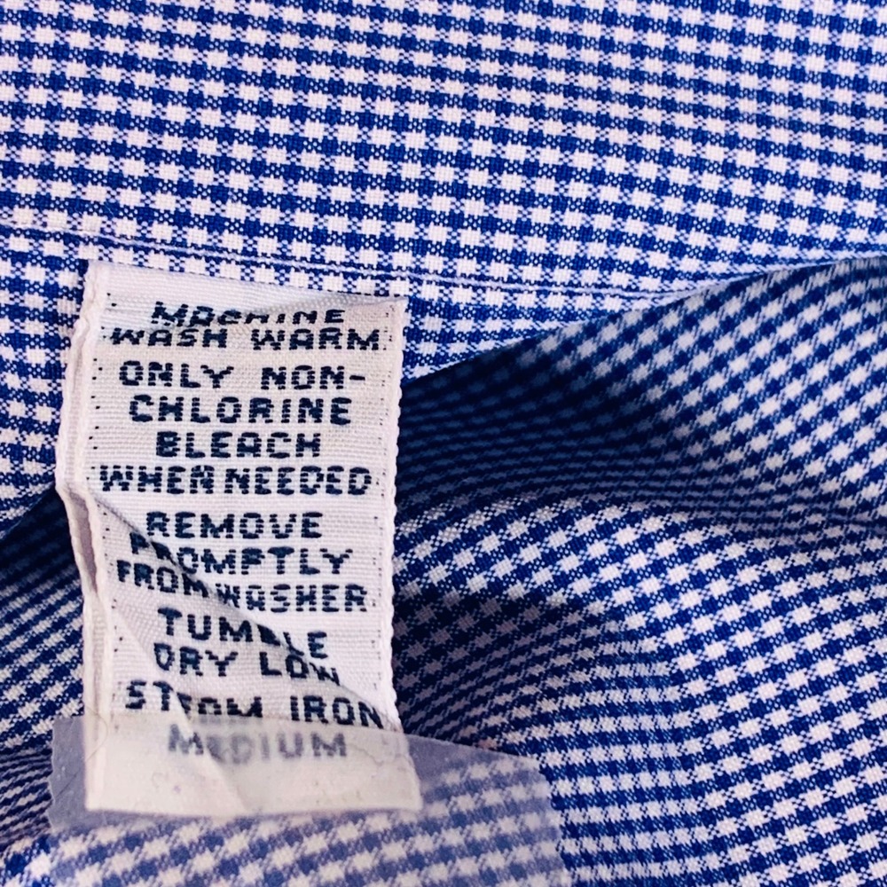 Polo Ralph Lauren Estate Classic Fit Button up Shirt Blue Gingham Sz 16 32/ 33 - Picture 9 of 10